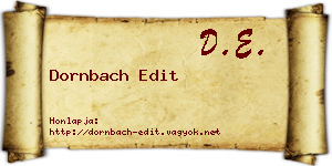Dornbach Edit névjegykártya